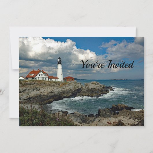 メインコーストライトハウス誕生日 招待状 (正面)