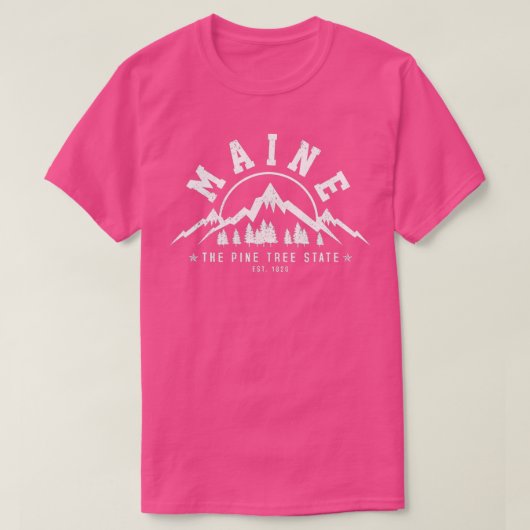 メインザパインツリー州Est 1820ヴィンテージマウンタ Tシャツ (デザイン正面)