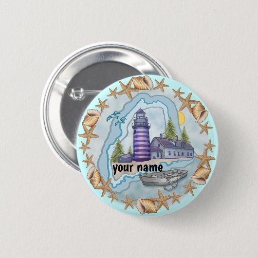 メインシェルズライトハウスピンボタン 缶バッジ (正面&裏面)