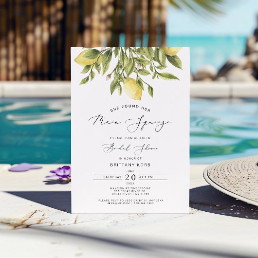 メインスクイズイエローレモンブライダルシャワーアマルフィ 招待状