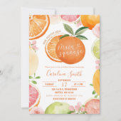 メインスクイズオレンジシトラスブライダルシャワー 招待状 (正面)