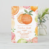 メインスクイズオレンジシトラスブライダルシャワー 招待状 (スタンド正面)
