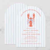 メインスクイズコーストロブスターブライダルシャワー 招待状 (正面/裏面)