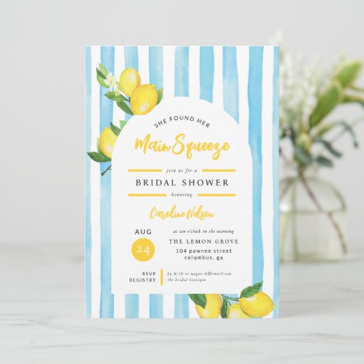 メインスクイズサマーレモンブライダルシャワー 招待状 (スタンド正面)