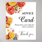 メインスクイズシトラスアドバイスブライダルシャワー標識 ポスター (正面)