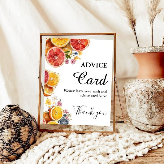 メインスクイズシトラスアドバイスブライダルシャワー標識 ポスター