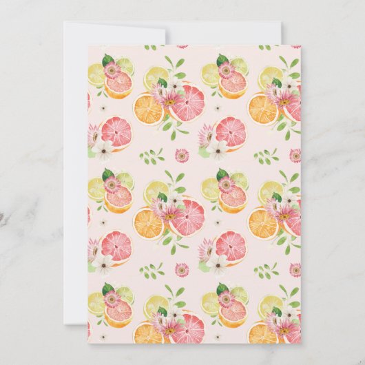 メインスクイズシトラスサマーブライダルシャワー 招待状 (裏面)