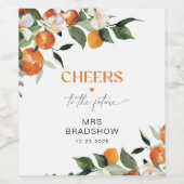 メインスクイズシトラステーマブライダルシャワー ワインラベル (シングルラベル)