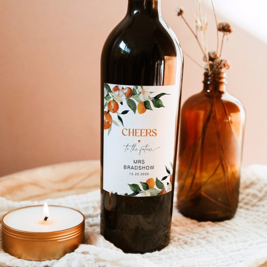 メインスクイズシトラステーマブライダルシャワー ワインラベル