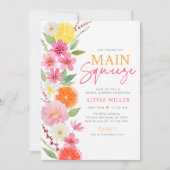 メインスクイズシトラスフローラブライダルシャワー 招待状 (正面)