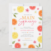 メインスクイズシトラスフローラブライダルシャワー 招待状 (正面)
