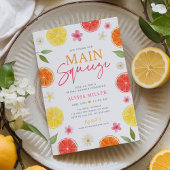 メインスクイズシトラスフローラブライダルシャワー 招待状