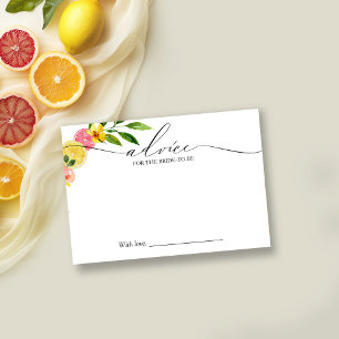 メインスクイズシトラスブライダルシャワーアドバイスカード 招待状