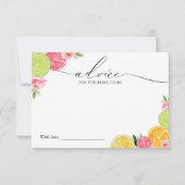 メインスクイズシトラスブライダルシャワーアドバイスカード 招待状 (正面)