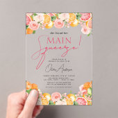 メインスクイズシトラスブライダルシャワーオレンジ アクリル招待状 (インサイチュ (ポータブル))