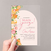 メインスクイズシトラスブライダルシャワーオレンジ アクリル招待状 (インサイチュ (ポータブル))