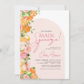 メインスクイズシトラスブライダルシャワーオレンジ 招待状 (正面)