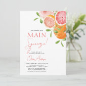 メインスクイズシトラスブライダルシャワーオレンジ 招待状 (スタンド正面)