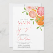 メインスクイズシトラスブライダルシャワーオレンジ 招待状 (正面)