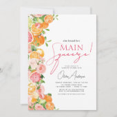 メインスクイズシトラスブライダルシャワーオレンジ 招待状 (正面)