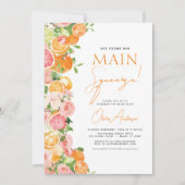 メインスクイズシトラスブライダルシャワーオレンジ 招待状 (正面)