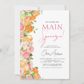 メインスクイズシトラスブライダルシャワーオレンジ 招待状 (正面)