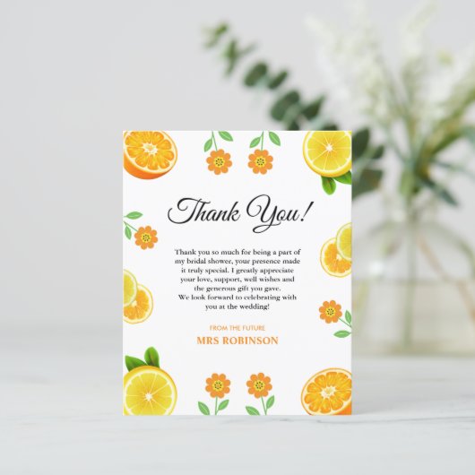 メインスクイズシトラスブライダルシャワーサンキューカード (スタンド正面)