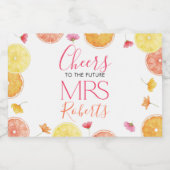 メインスクイズシトラスブライダルシャワーサンキューカード スパークリングワインラベル (シングルラベル)