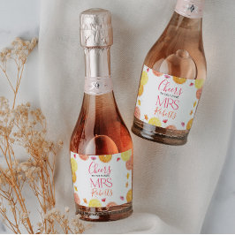 メインスクイズシトラスブライダルシャワーサンキューカード スパークリングワインラベル