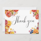 メインスクイズシトラスブライダルシャワーサンキューカード 案内状 (正面)