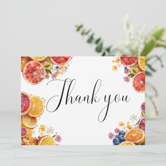 メインスクイズシトラスブライダルシャワーサンキューカード 案内状 (スタンド正面)