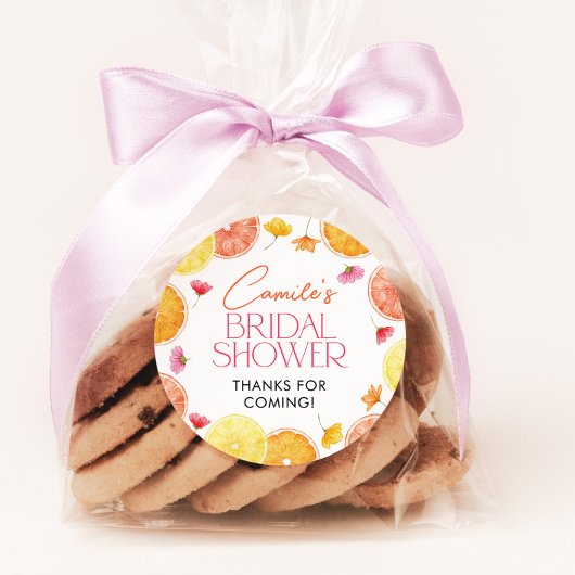 メインスクイズシトラスブライダルシャワーフレンチスティッカー ラウンドシール