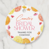 メインスクイズシトラスブライダルシャワーメッセージカード フェイバータグ (正面)