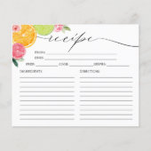 メインスクイズシトラスブライダルシャワーレシピカード (正面)