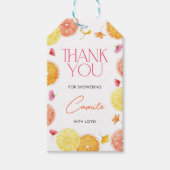 メインスクイズシトラスブライダルシャワー長方形の好み ギフトタグ (正面)