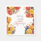 メインスクイズシトラスブライダルシャワー スタンダードカクテルナプキン (正面)