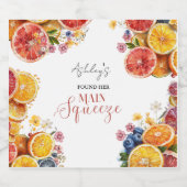 メインスクイズシトラスブライダルシャワー スパークリングワインラベル (シングルラベル)