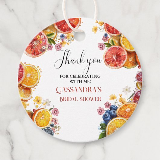 メインスクイズシトラスブライダルシャワー フェイバータグ (正面)