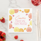 メインスクイズシトラスブライトフラワーズブライダルシャワー スタンダードランチョンナプキン (インサイチュ)