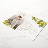 メインスクイズシトラスボホブライダルシャワー写真 箔招待状 (回転した状態)