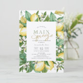 メインスクイズシトラスレモンウォーターカラーブライダルシャワー 招待状 (スタンド正面)
