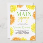 メインスクイズシトラスレモンオレンジブライダルシャワー 招待状 (正面)