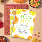 メインスクイズシトラスレモンオレンジブライダルシャワー 招待状