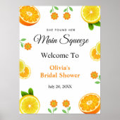 メインスクイズシトラスレモンブライダルシャワーウェルカム ポスター (正面)