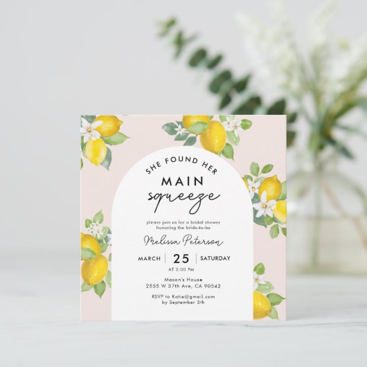 メインスクイズシトラスレモンブライダルシャワースクエア 招待状 (スタンド正面)