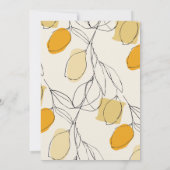 メインスクイズシトラスレモンミニマルブライダルシャワー 招待状 (裏面)