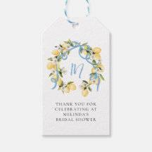 メインスクイズシトラスレモンモノグラムブライダルシャワー