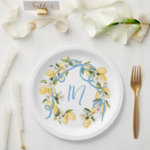 メインスクイズシトラスレモンモノグラムブライダルシャワー