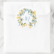 メインスクイズシトラスレモンモノグラムブライダルシャワー