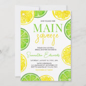 メインスクイズシトラスレモンライムブライダルシャワー 招待状 (正面)